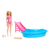 Boneca Barbie Piscina Com