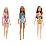 Boneca Barbie Praia Loira Morena Ruiva Sortido Original