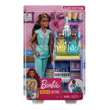 Boneca Barbie Profissões - Pediatra Morena C/ 2 Bebês