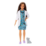 Boneca Barbie Profissoes Quero Ser Veterinaria Mattel Dvf50