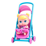 Boneca Bebê Baby Collection Passeio C/ Carrinho - Super Toys