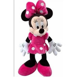 Boneca De Pelucia Minnie Laço Rosa Musical Menina Tam:30cm