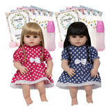 Boneca Gemeas Vestido Bolinha