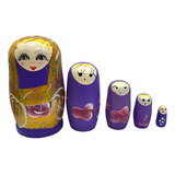 Boneca Matryoshka Russa 5 Peças Em Madeira 10 5cm