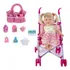 Boneca Rafaeli Faz Xixi + Carrinho Bebe + Bolsa Troca Fralda