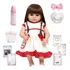 Boneca Reborn Adora Cabelo Longo Vestido Vermelho Acessórios