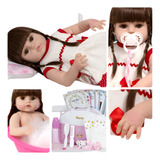 Boneca Reborn De Silicone Menina Linda Enxoval Completo