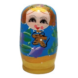 Boneca Russa Matrioska Azul Royal 11 0 Cm