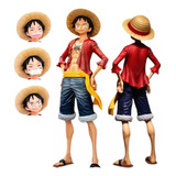 Boneco Action Figure One Piece 28cm Luffy 3 Rostos Na Caixa