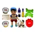 Boneco Baby Bebê Criança Menino Moreno Moderno My Pet - Acompanha Cachorro Bulldog Inglês E Acessórios - Cachorrinho Filhote Come E Faz Caquinha De Massinha Infantil - Divertoys Brinquedos