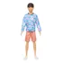 Boneco Barbie Ken Fashionistas 219 Mestiço Camisa Rosa Azul Shorts Laranja Hrh24 Mattel