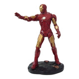 Boneco Homem De Ferro Iron Man Em Resina Super Herói Enfeite