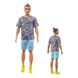 Boneco Ken Fashionista Camiseta Cinza Barbie Coleção 204