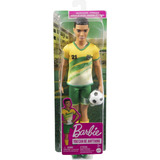 Boneco Ken Jogador De Futebol Uniforme Verde E Amarelo
