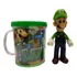 Boneco Luigi - Super Mario Bros + Caneca Personalizada