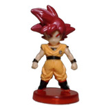 Boneco Miniatura Dragon Ball Goku Super Saiyajin God Anime