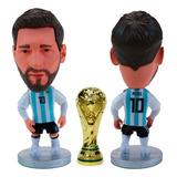 Boneco Miniatura Messi Argentina Taça Copa Do Mundo