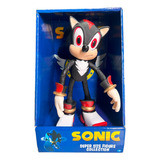 Boneco Shadow Sonic Preto Grande Brinquedo Articulado 28cm