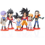 Bonecos Dragon Ball Z Kit 6 Miniaturas Super Gt Goku Saiyaji