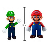 Bonecos Grandes Super Mario Bros E Luigi 25cm Coleção Kit