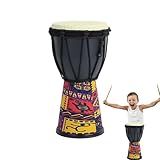 Bongo Infantil  Tambor árabe   Tambor De Mão Esculpido Bongo   Tambores Africanos De Pele De Cabra Portátil Profissional Vintage Esculpidos à Mão Para Adultos Iniciantes Crianças Iniciantes
