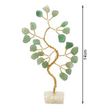Bonsai Pedra Quartzo Verde Base Cristais 14cm - Saúde