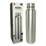 Bonscheff Garrafa De Água Squeeze Aluminio 1 L Cor Metal Escovado