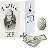 Boom Value Cartão De Aniversário I Like Ike, Honoring The 2 Dólar Bill And General Eisenhower - Humor Bday Card For Him Her, Com Envelope Grátis E Qt5-2 E Um Ike Dollar