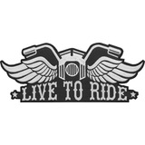 Bordado Live To Ride Moto P/ Colete Jaqueta Macacão Liv1