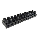 Borne Multiplo Baquelite 12 Vias 6mm 600v 35a Preto