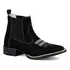 Bota Botina Texana Masculina Cano Curto Couro Bico Quadrado.