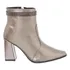 Bota Coturno Feminina Bico Quadrado Salto Cano Baixo Strass