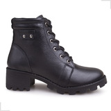 Bota Coturno Feminina Couro