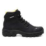 Bota Coturno Masculino Couro Macia Trabalho Biqueira Nl260