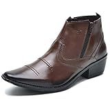 Bota Country Com Zíper Lateral Couro Café (br_footwear_size_system, Adult, Numeric, Numeric_39)