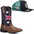 Bota Country Masculina Cano Long Texana Rodeio Bico Quadrado