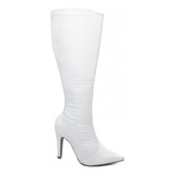 Bota Feminina Branca Cano