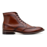 Bota Masculina Oxford Casual Em Couro Whisky 