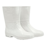 Bota Pvc Branca Cano