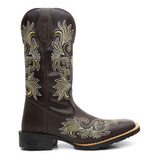Bota Texana Feminina Couro