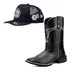 Bota Texana Masculina Bico Quadrado Country + Brinde 