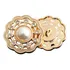 Botão De Costura Luxo 18mm Metal Pérola 10 Peças