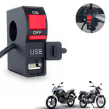 Botão Interruptor Liga Desliga Farol Auxiliar Milha Moto Usb