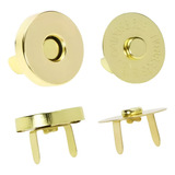 Botão Magnético De Bolsa Imantado 18mm 100un Ut 029 Cor Dourado Lisa