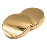 Botão Metal Liso Abaloado Tam 36 Dourado Kit 10 Uni Premium