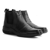 Botina Bota Masculina Em Couro Confortavel Ortopedica