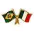 Bótom Pim Broche Bandeira Brasil X Itália Folheado A Ouro