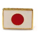Bótom Pim Broche Bandeira Japão 13x9mm Folheado A Ouro Lindo
