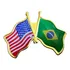 Bótom Pin Broche Pin Bandeira Brasil X Estados Unidos Eua
