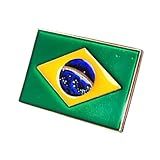 Boton Pin Broche Bandeira Do Brasil Folheado A Ouro